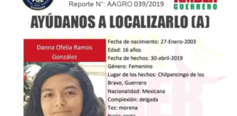 Alerta Amber en Guerrero: Buscan a Danna, adolescente de 16 años desaparecida