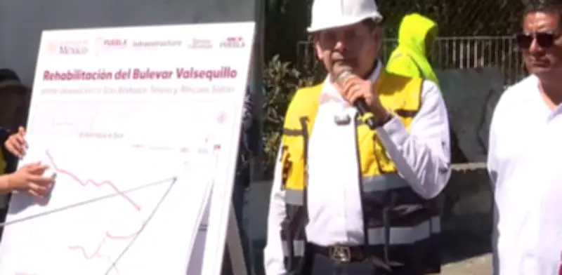 Armenta Supervisa Rehabilitación del Bulevar Valsequillo en Puebla