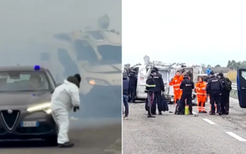 Asalto espectacular en carretera italiana: furgón blindado destruido en tiroteo