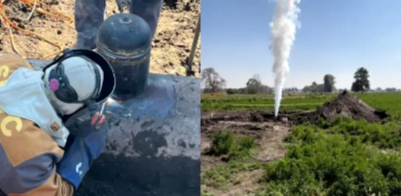 Autoridades inhabilitan toma clandestina de gas en cultivo del Edomex