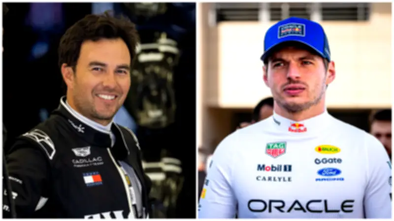 Checo Pérez Sonríe en la Foto Oficial de la F1 2026 Junto a Verstappen y Alonso