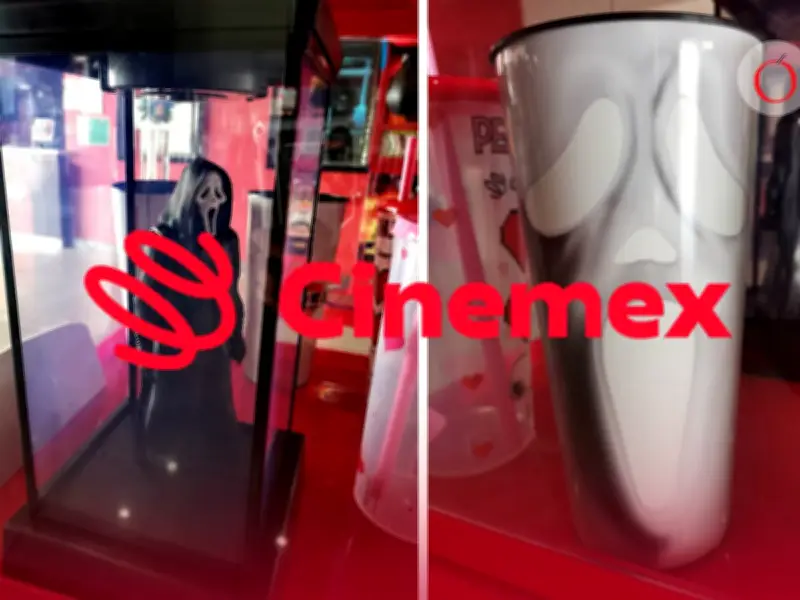 Cinemex lanza coleccionables de Scream 7: vasos brillantes y palomera 3D