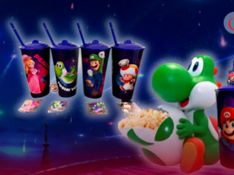 Cinépolis lanza colección de vasos y palomera de Super Mario Galaxy con la película