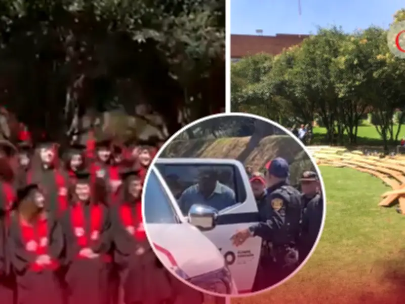 Colapsa templete en la Ibero durante foto de graduación; detienen al fotógrafo