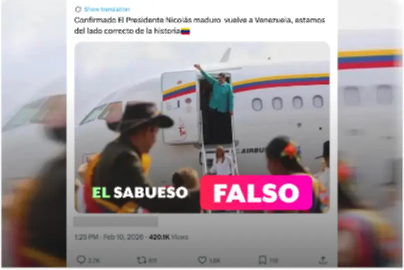 Desinformación viral: Falso regreso de Maduro a Venezuela difundido en redes sociales