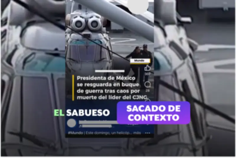 Desmienten falso video que afirma que Sheinbaum se resguardó en buque tras muerte de 'El Mencho'