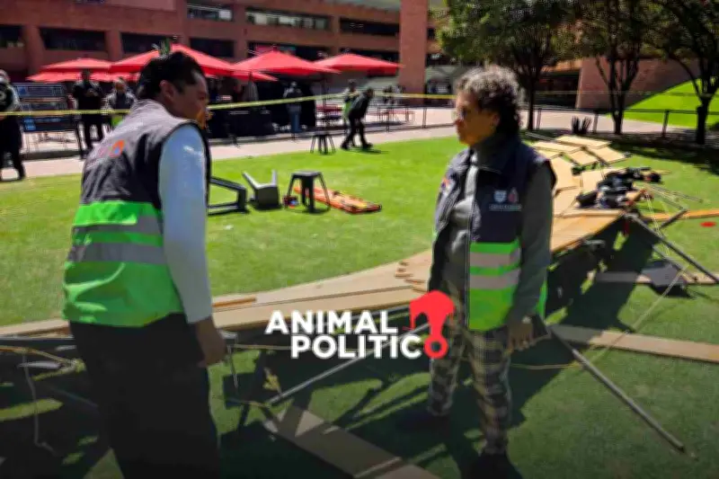 Desplome de estructura en la Ibero deja varios lesionados en Ciudad de México