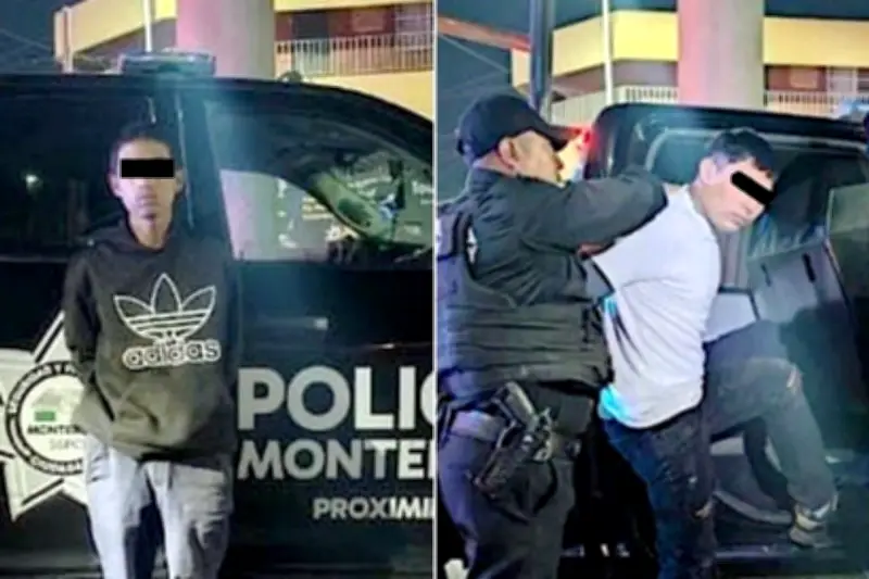 Detienen a dos hombres en Monterrey por conducir vehículo robado