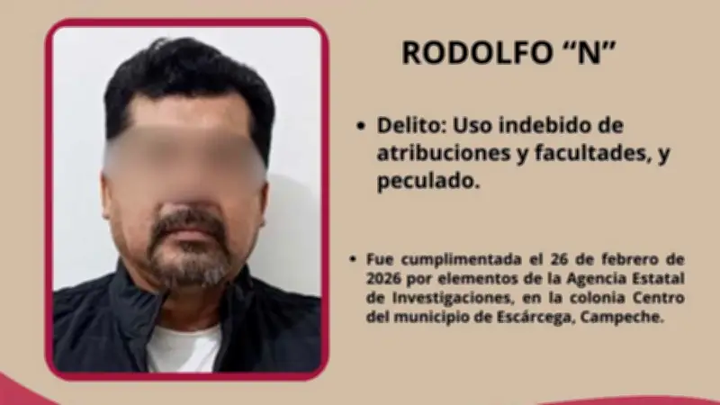 Detienen a expresidente municipal de Escárcega, Campeche, por acusaciones de peculado