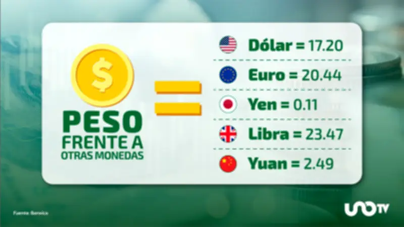Dólar se cotiza en 17.20 pesos este 13 de febrero, según el DOF