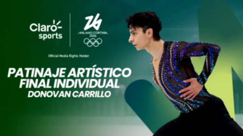 Donovan Carrillo en la final olímpica de patinaje artístico en Milano Cortina 2026