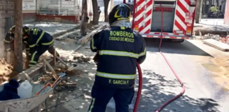 Emergencias simultáneas en CDMX: fuga de gas en Tlalpan e incendio en funeraria de Cuauhtémoc