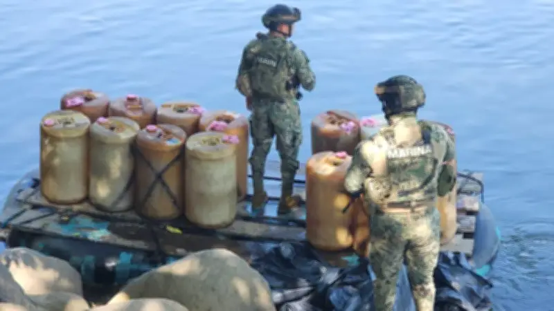 Enfrentamiento en el río Suchiate: Marina impide ingreso de combustible ilegal desde Guatemala