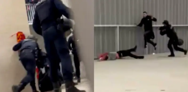 Escenas de terror en El Sadar: Policías someten aficionados tras Osasuna vs Real Madrid