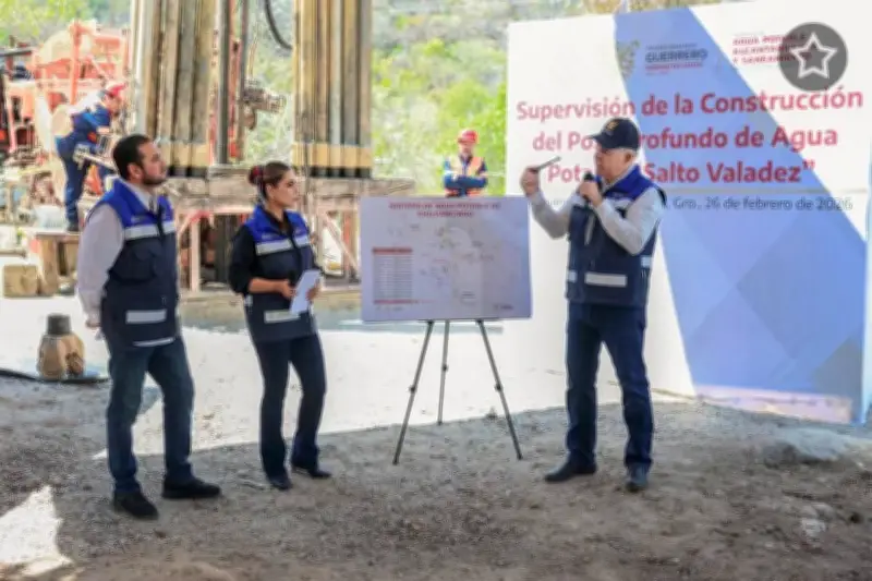 Evelyn Salgado supervisa construcción de pozo profundo en Guerrero para abastecimiento de agua