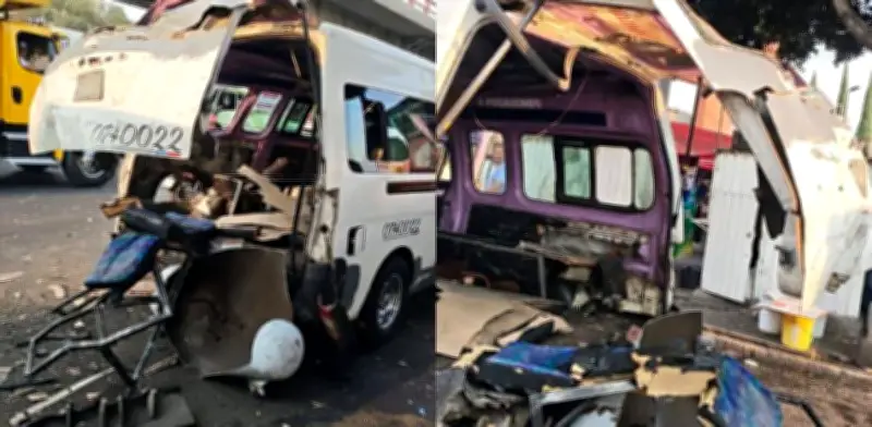 Explosión de Tanque de Gas Destruye Combi en Iztapalapa, Deja Dos Lesionados