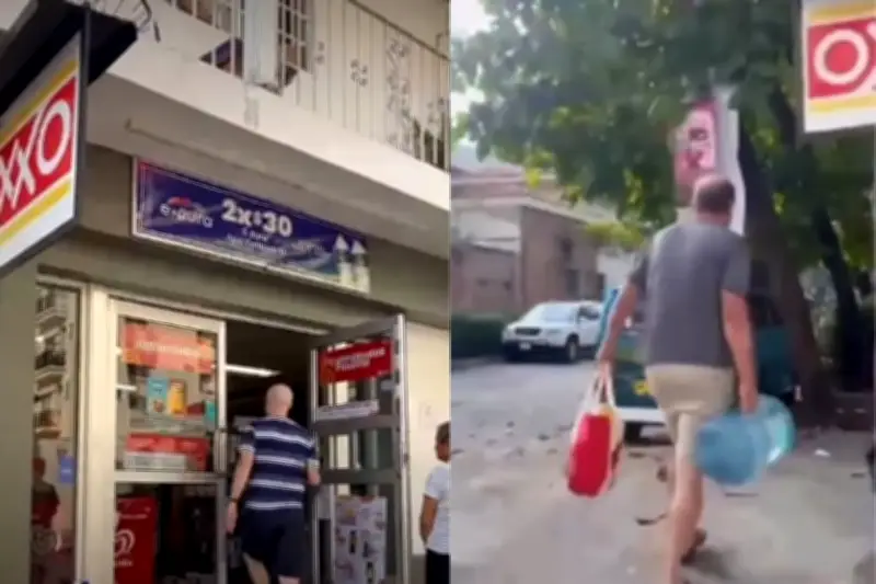 Extranjero saquea OXXO vacío en Puerto Vallarta tras operativo contra El Mencho