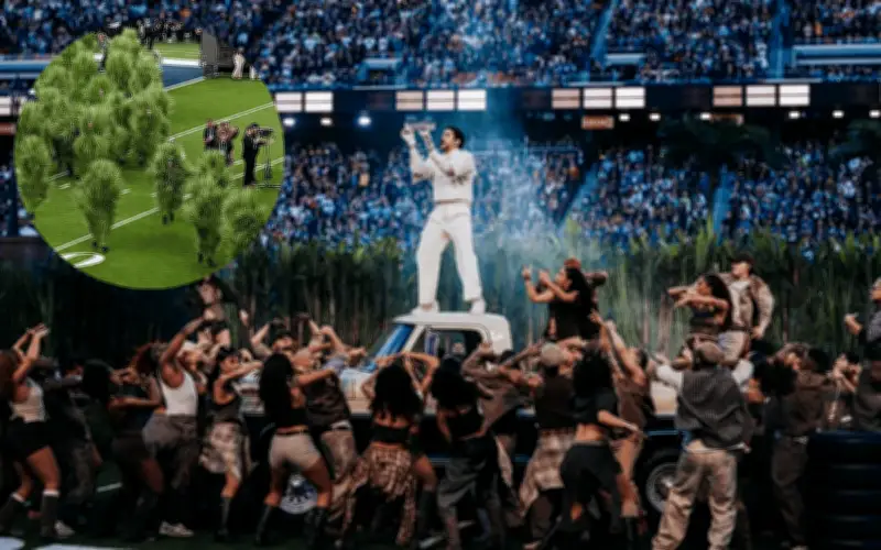 Fan mexicano revela cómo se convirtió en arbusto en el show de Bad Bunny en el Super Bowl