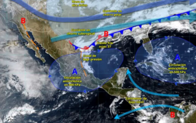 Frente Frío 37 Impacta México con Lluvias Intensas, Vientos Severos y Heladas