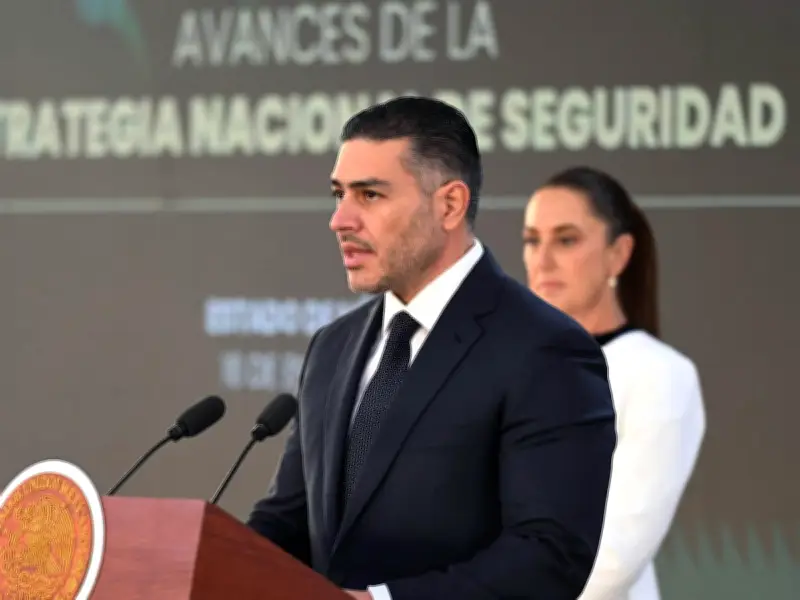 García Harfuch presenta balance histórico: 43 mil detenciones y 42% menos homicidios