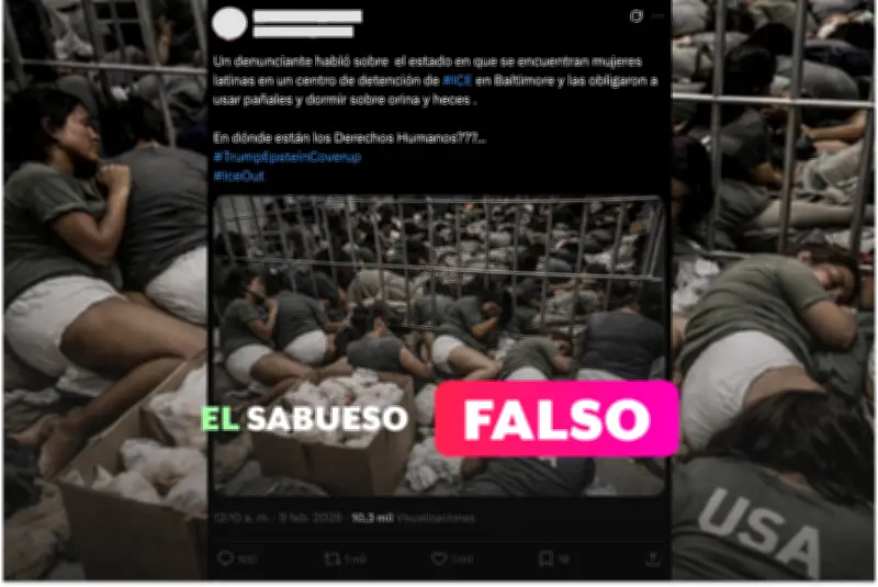 Imagen viral de migrantes con pañales en ICE es falsa: fue generada con inteligencia artificial