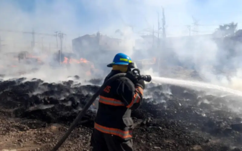Incendio en fábrica de madera en Zapopan: Bomberos evitan tragedia mayor