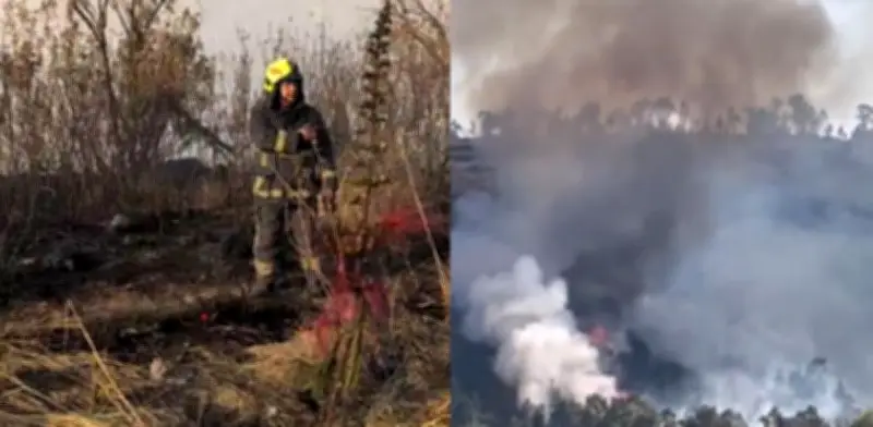 Incendio en pastizales de Atizapán cerca de plaza Galerías moviliza a bomberos