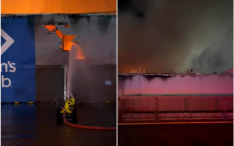 Incendio voraz consume tienda Sam's Club en Hermosillo; vialidades cerradas