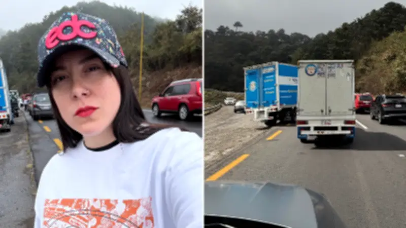 Influencer mexicana queda atrapada en bloqueo carretero tras muerte de El Mencho