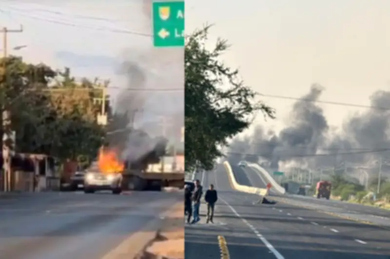 Jalisco activa Código Rojo tras narcobloqueos y quema de vehículos en respuesta a operativo federal