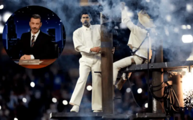 Jimmy Kimmel satiriza a republicanos por críticas al show de Bad Bunny en el Super Bowl