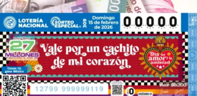 Lotería Nacional celebra Día del Amor y Amistad con sorteo especial de 54 millones