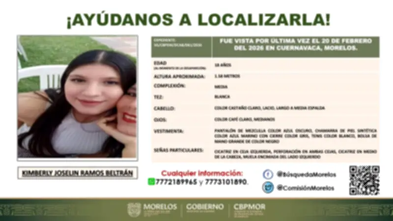 Marchan en Cuernavaca para exigir localización de estudiante Kimberly Ramos desaparecida