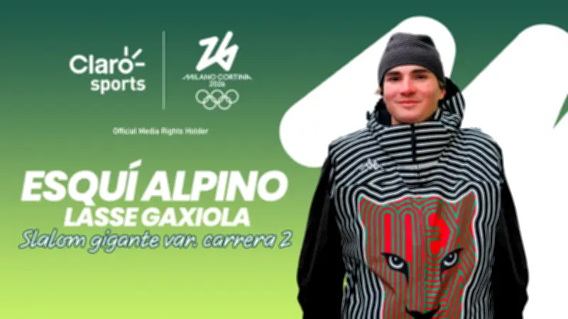 Milano Cortina 2026: Lasse Gaxiola Compite en la Final del Slalom Gigante de Esquí Alpino