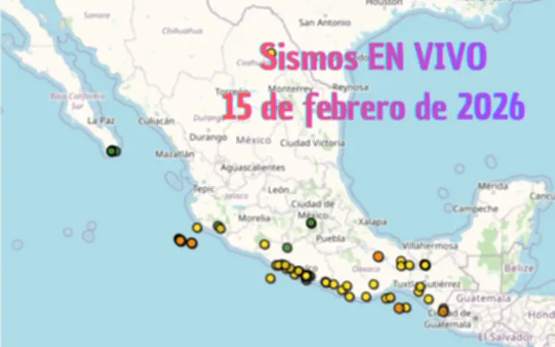 Monitoreo en Vivo de Sismos en México: Domingo 15 de Febrero de 2026