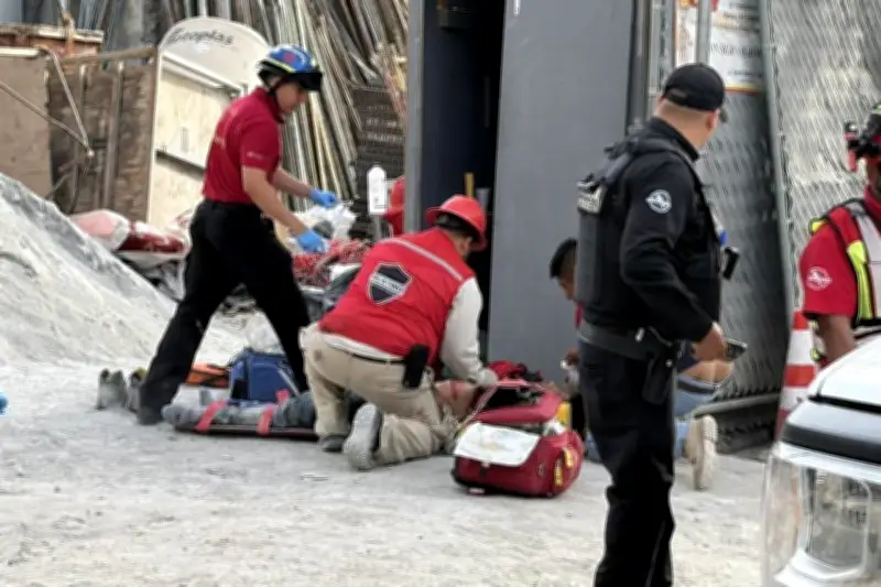 Obrero hiere a compañero durante riña en obra de construcción en Monterrey