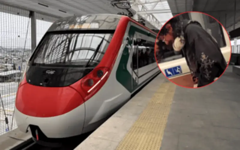 Pasajero del Tren Insurgente causa indignación al orinar en botella en pleno viaje