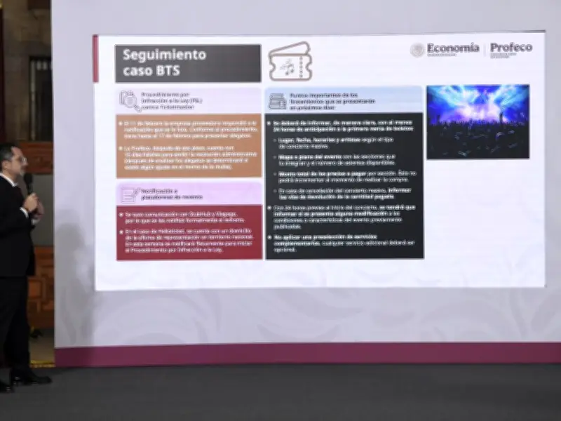 Profeco anuncia regulación para venta de boletos y actualiza caso de conciertos de BTS