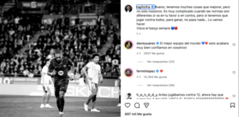 Raphinha estalla contra el arbitraje tras derrota del Barcelona ante Girona