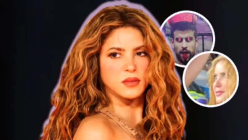 Shakira reacciona con sorpresa ante foto diabólica de Gerard Piqué en concierto