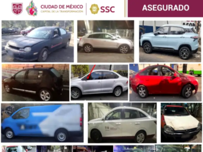 SSC desarticula red de robo de autopartes: 31 detenidos y vehículos recuperados