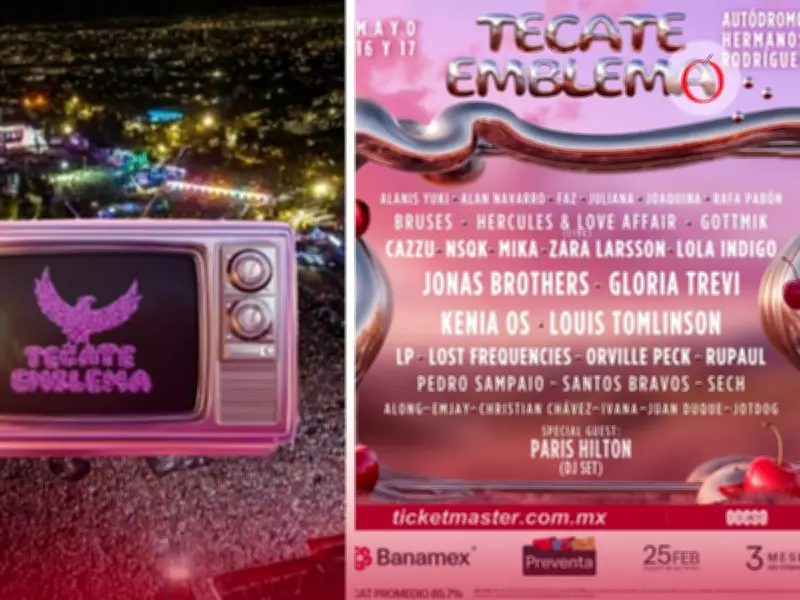 Tecate Emblema 2026: Jonas Brothers y Gloria Trevi lideran cartel en CDMX