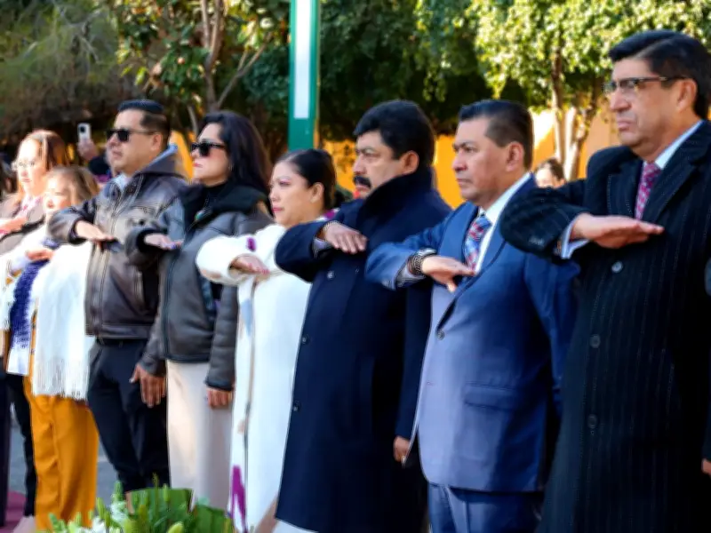 Texcoco conmemora el Día de la Bandera con ceremonia cívica y entrega de equipo de seguridad