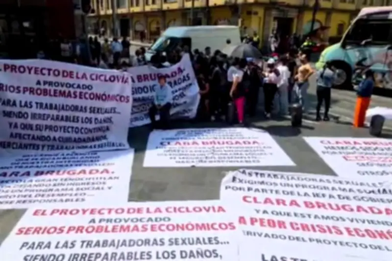 Trabajadoras Sexuales de Tlalpan Protestan por Ciclovía que Afecta su Actividad