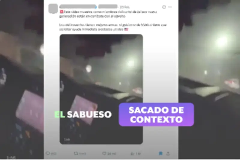 Video viral de enfrentamiento armado es descontextualizado: no es CJNG vs Ejército