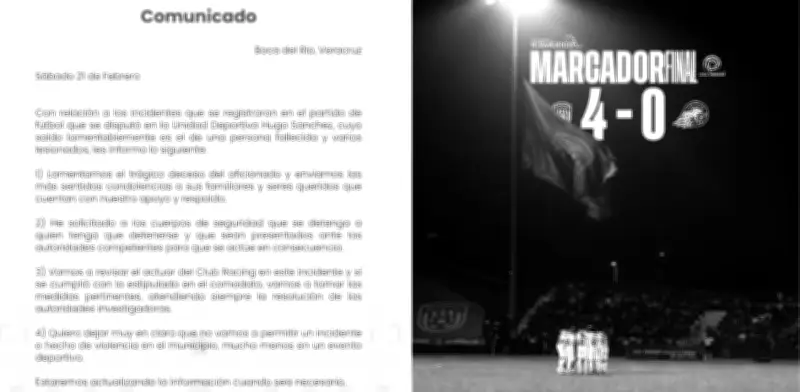 Violencia en el fútbol mexicano deja un aficionado muerto tras partido en Veracruz