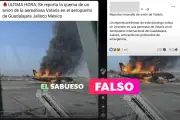 Imagen falsa de avión en llamas circula tras abatimiento del Mencho en Jalisco
