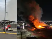 Incendio de gran magnitud en Sam's Club de Hermosillo moviliza a más de 40 bomberos