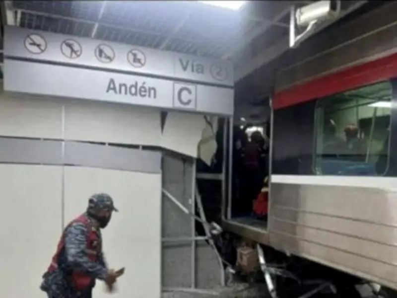 Accidente ferroviario en Caracas deja ocho heridos, incluyendo al conductor