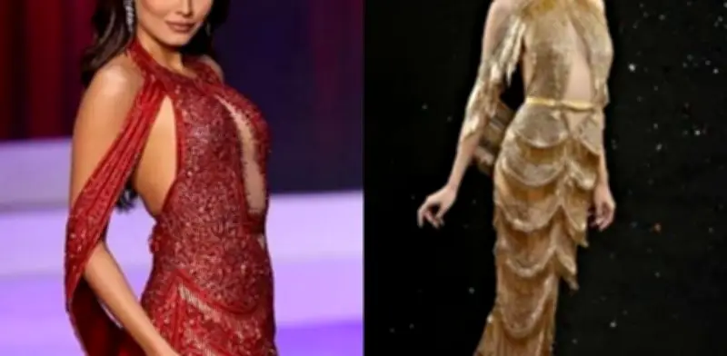 Acusan de plagio el vestido rojo de Andrea Meza en su coronación de Miss Universo